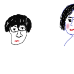 男性と女性の顔